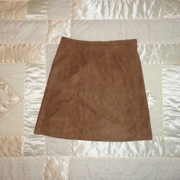 Lumiere Dresses & Skirts - Brown Suede Like Mini Skirt Size Small